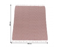 Pletená deka so strapcami Tavau 150x200 cm - staroružová