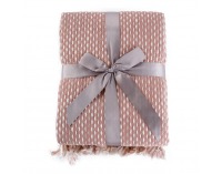 Pletená deka so strapcami Tavau 150x200 cm - staroružová