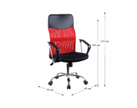 Kancelárske kreslo s podrúčkami TC3-973M 2 New - červená / čierna