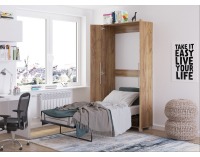 Sklápacia jednolôžková posteľ Teddy 90 - craft zlatý