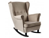 Hojdacie kreslo ušiak Teja - béžová / čierna