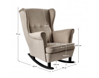 Hojdacie kreslo ušiak Teja - béžová / čierna