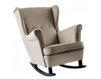 Hojdacie kreslo ušiak Teja - béžová / čierna