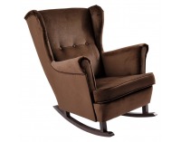 Hojdacie kreslo ušiak Teja - hnedá / orech