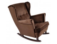 Hojdacie kreslo ušiak Teja - hnedá / orech