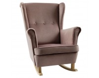 Hojdacie kreslo ušiak Teja - ružová / buk