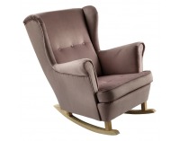 Hojdacie kreslo ušiak Teja - ružová / buk