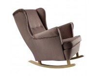 Hojdacie kreslo ušiak Teja - ružová / buk