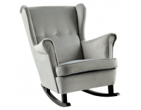 Hojdacie kreslo ušiak Teja - svetlosivá / čierna