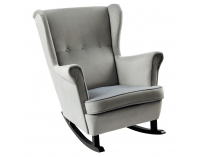 Hojdacie kreslo ušiak Teja - svetlosivá / čierna