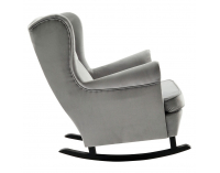 Hojdacie kreslo ušiak Teja - svetlosivá / čierna