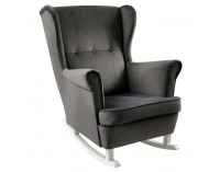 Hojdacie kreslo ušiak Teja - tmavosivá / biela