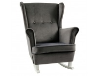 Hojdacie kreslo ušiak Teja - tmavosivá / biela