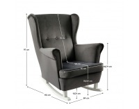 Hojdacie kreslo ušiak Teja - tmavosivá / biela