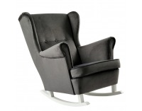 Hojdacie kreslo ušiak Teja - tmavosivá / biela