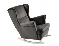 Hojdacie kreslo ušiak Teja - tmavosivá / biela