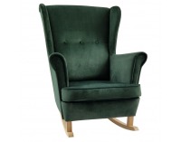 Hojdacie kreslo ušiak Teja - zelená / buk