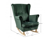 Hojdacie kreslo ušiak Teja - zelená / buk