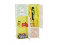 Detská modulárna skrinka Tekin - zelená / detský vzor