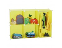 Detská modulárna skrinka Tekin - zelená / detský vzor