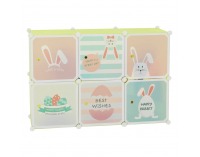 Detská modulárna skrinka Tekin - zelená / detský vzor