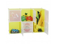 Detská modulárna skrinka Tekin - zelená / detský vzor