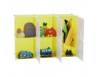 Detská modulárna skrinka Tekin - zelená / detský vzor