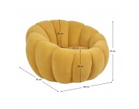 Kreslo Tekvio - žltá