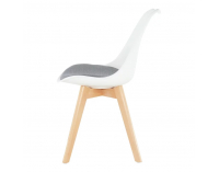 Jedálenská stolička Damara - biela / sivá / buk
