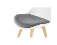 Jedálenská stolička Damara - biela / sivá / buk
