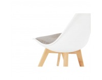 Jedálenská stolička Damara - biela / sivobéžová / buk