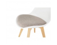 Jedálenská stolička Damara - biela / sivobéžová / buk