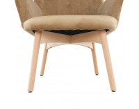 Kreslo s taburetkou Lager New - béžová / buk
