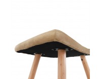 Kreslo s taburetkou Lager New - béžová / buk