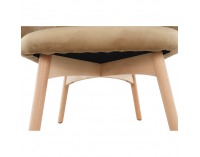 Kreslo s taburetkou Lager New - béžová / buk