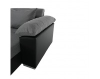 Rohová sedačka U s rozkladom Lemon L - čierna / svetlosivá