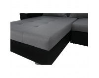 Rohová sedačka U s rozkladom Lemon P - čierna / svetlosivá