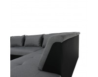 Rohová sedačka U s rozkladom Lemon P - čierna / svetlosivá