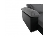 Rohová sedačka U s rozkladom Lemon P - čierna / svetlosivá