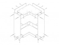Dolná rohová kuchynská skrinka Lenka DN-88*88 - orech