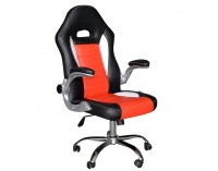 Kancelárske kreslo s podrúčkami Marvin - čierna / červená