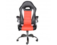 Kancelárske kreslo s podrúčkami Marvin - čierna / červená