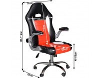 Kancelárske kreslo s podrúčkami Marvin - čierna / červená