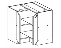 Dolná rohová kuchynská skrinka Monda S90/90 - dub sonoma / biela