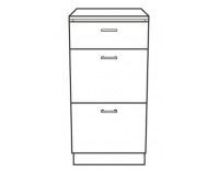 Dolná kuchynská skrinka Narcis D-40 3SZ - dub sonoma