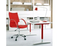 Kancelárske kreslo s podrúčkami Quirin New - červená / chróm