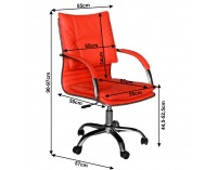 Kancelárske kreslo s podrúčkami Quirin New - červená / chróm