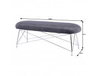 Lavica do predsiene Rivola - sivá / chróm