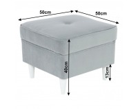 Taburetka Rufino - svetlosivá / biela