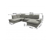 Rohová sedačka U s rozkladom Teodor New L - sivohnedá (taupe)